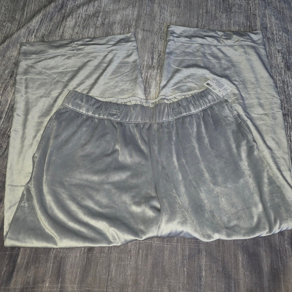Jockey Generation Womens Velour Wide Leg Lounge‎ Pants Grey Large NWT